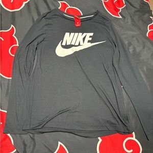 Nike Black Long Sleeve Tee with White Swoosh